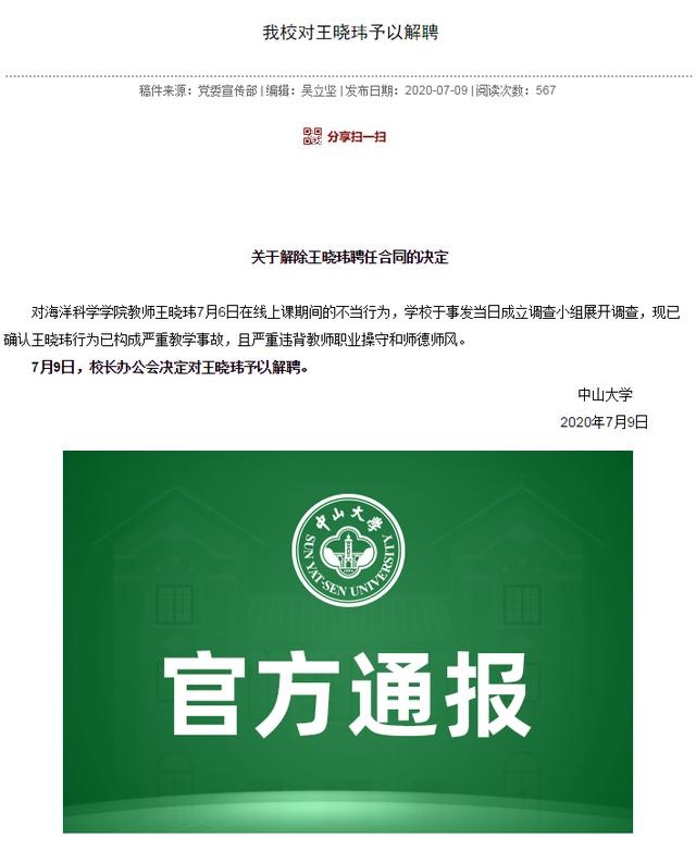 关于解除王晓玮聘任合同的决定
