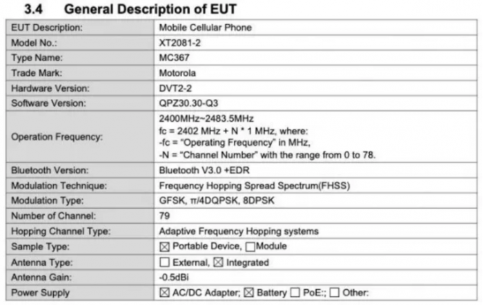 摩托罗拉手机新手机XT2081-2获FCC认证：配5000mAh充电电池