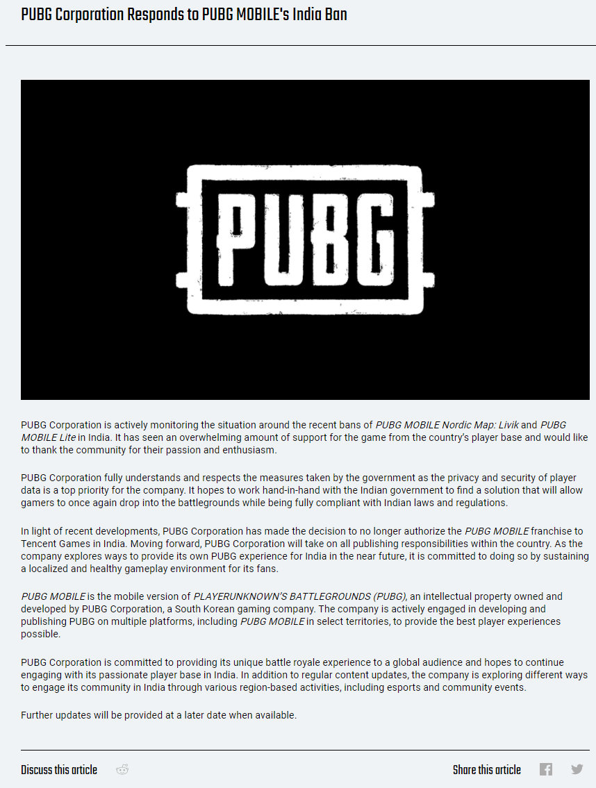 《PUBG Mobile》在印度区被下架，腾讯和蓝洞来了次骚操作