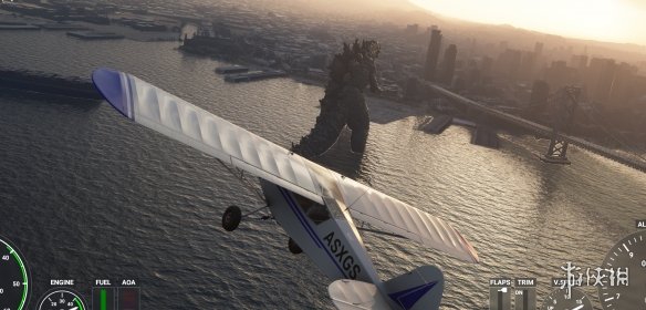 哥斯拉登陆旧金山湾！《微软飞行模拟》哥斯拉降临MOD