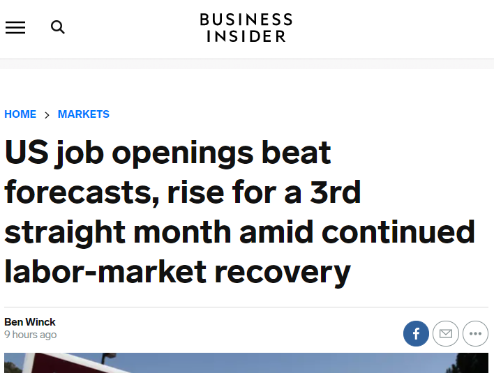 北美观察丨美国空缺岗位增加缓慢 劳动力市场依旧“僧多粥少”