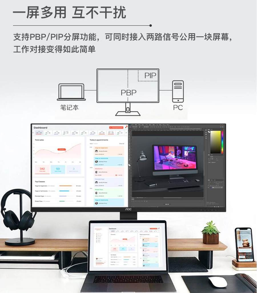 商用办公显示器的新选择  AOC显示器推荐