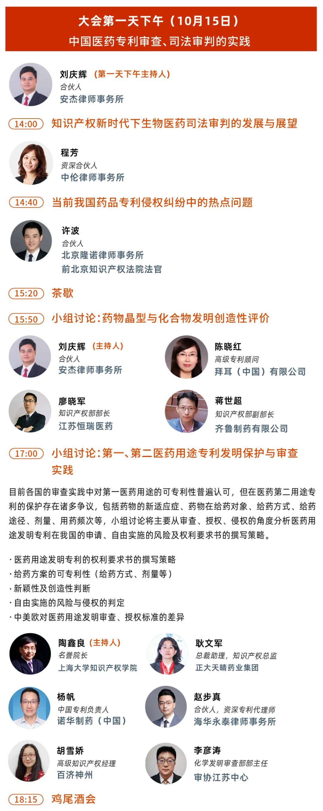 大会议程丨第五届中国医药知识产权峰会