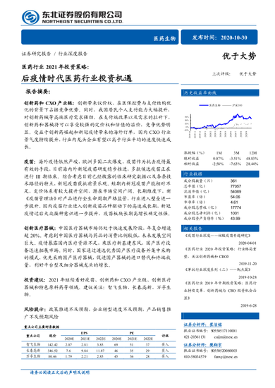 医药行业2021年投资策略：全球疫苗市场2020-2026年复合增长率为8.1%（可下载）