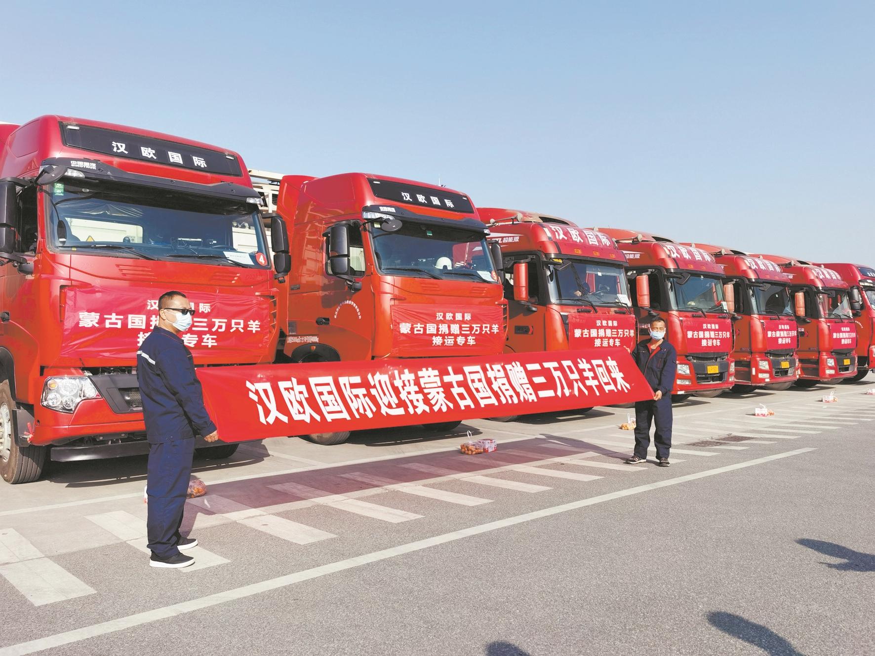 蒙古国捐赠的羊来了！10辆冷链专车昨从武汉启程赴二连浩特，首批1.2万只冻羊周日将运回湖北