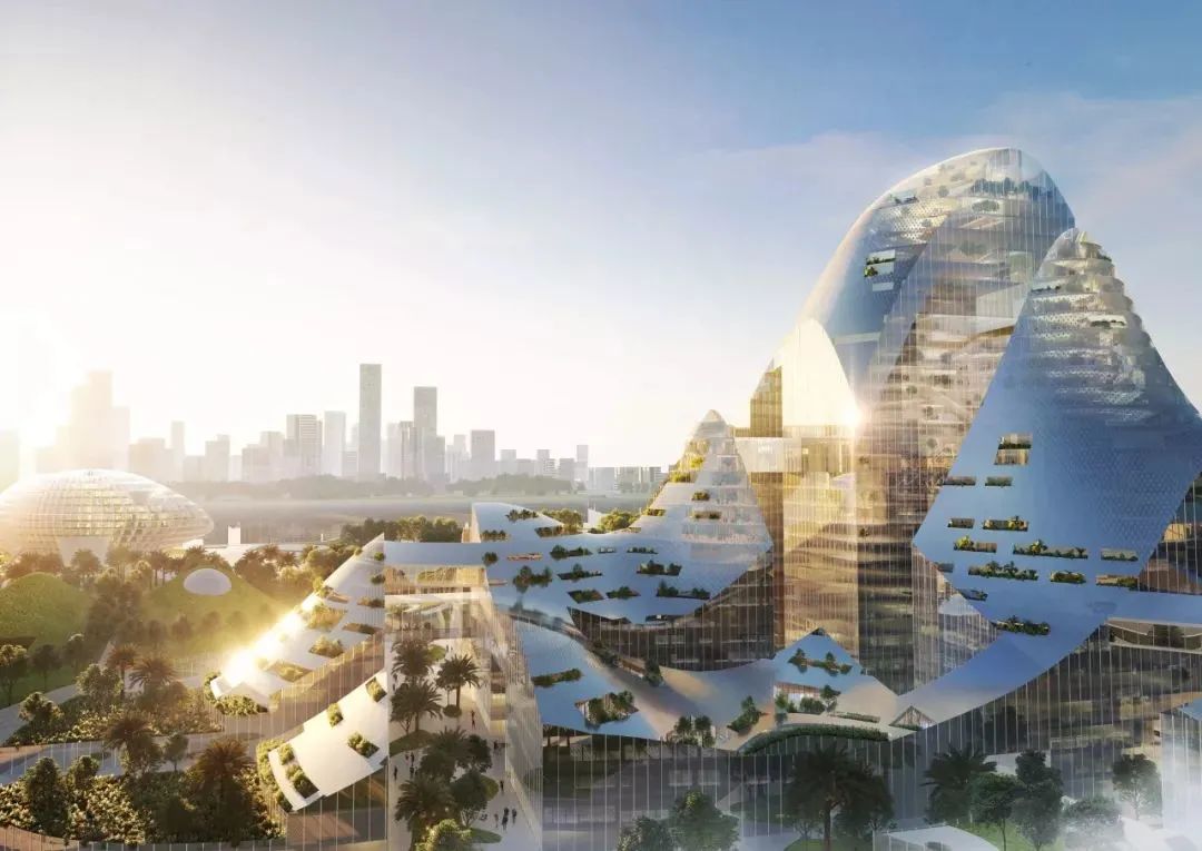 腾讯新总部设计图曝光：百余座大楼顶上都是光