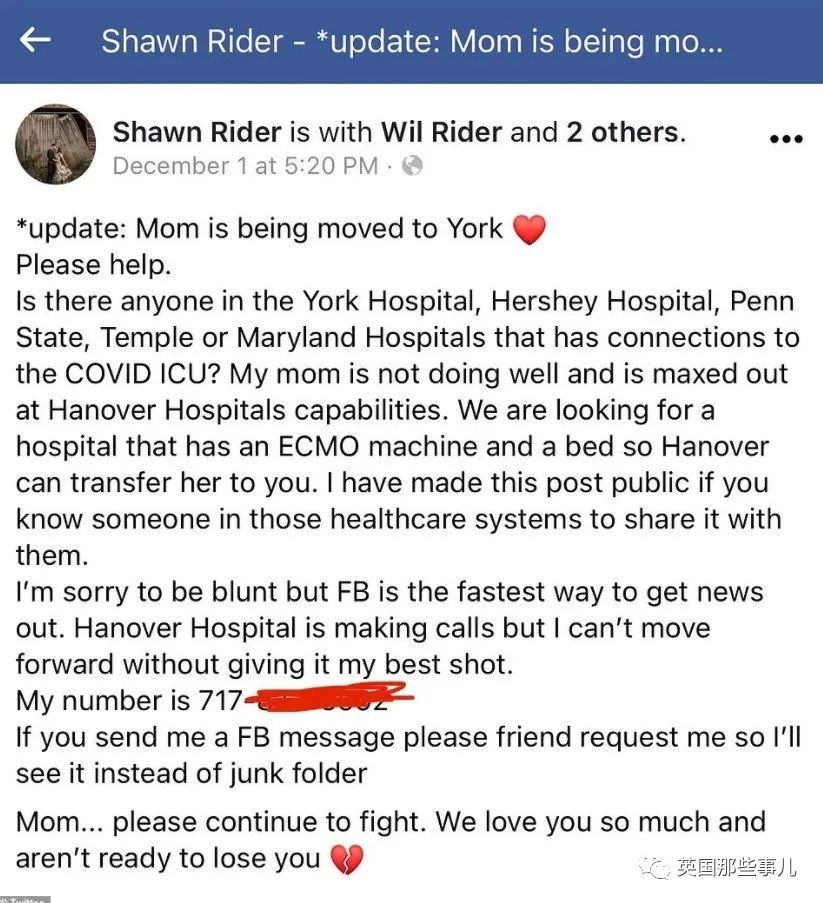 没床位，没救护车，患者家属只能网上求助。美国医疗系统濒临崩溃.....