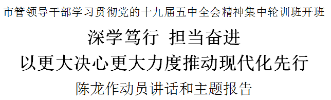 以更大决心更大力度推动现代化先行 陈龙在市管领导干部集中轮训开班仪式上这样强调→