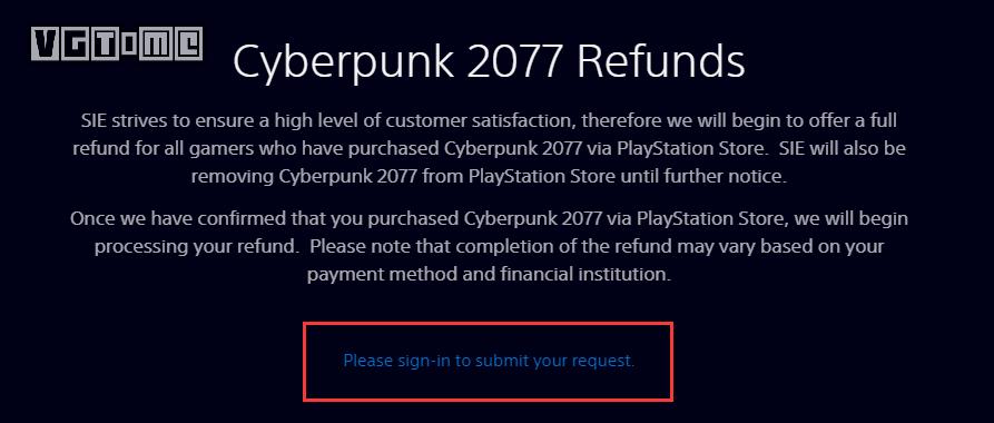 PlayStation下架数字版《赛博朋克2077》并将进行全额退款