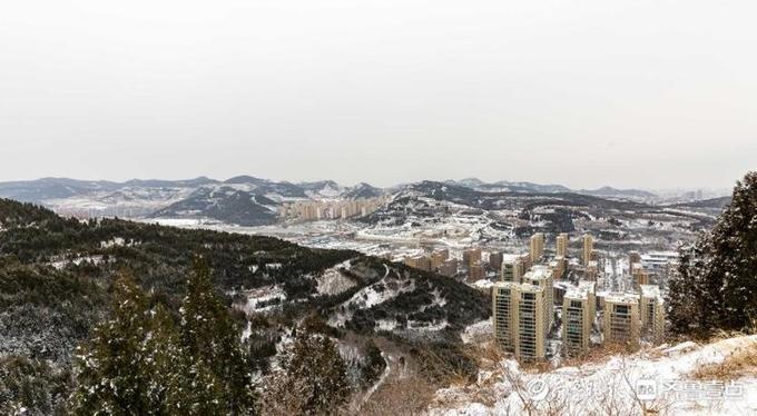 After Jinan snow panoramic graph! One pink uprise looks far, label with camera lens 2020 of yours