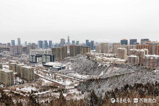 After Jinan snow panoramic graph! One pink uprise looks far, label with camera lens 2020 of yours