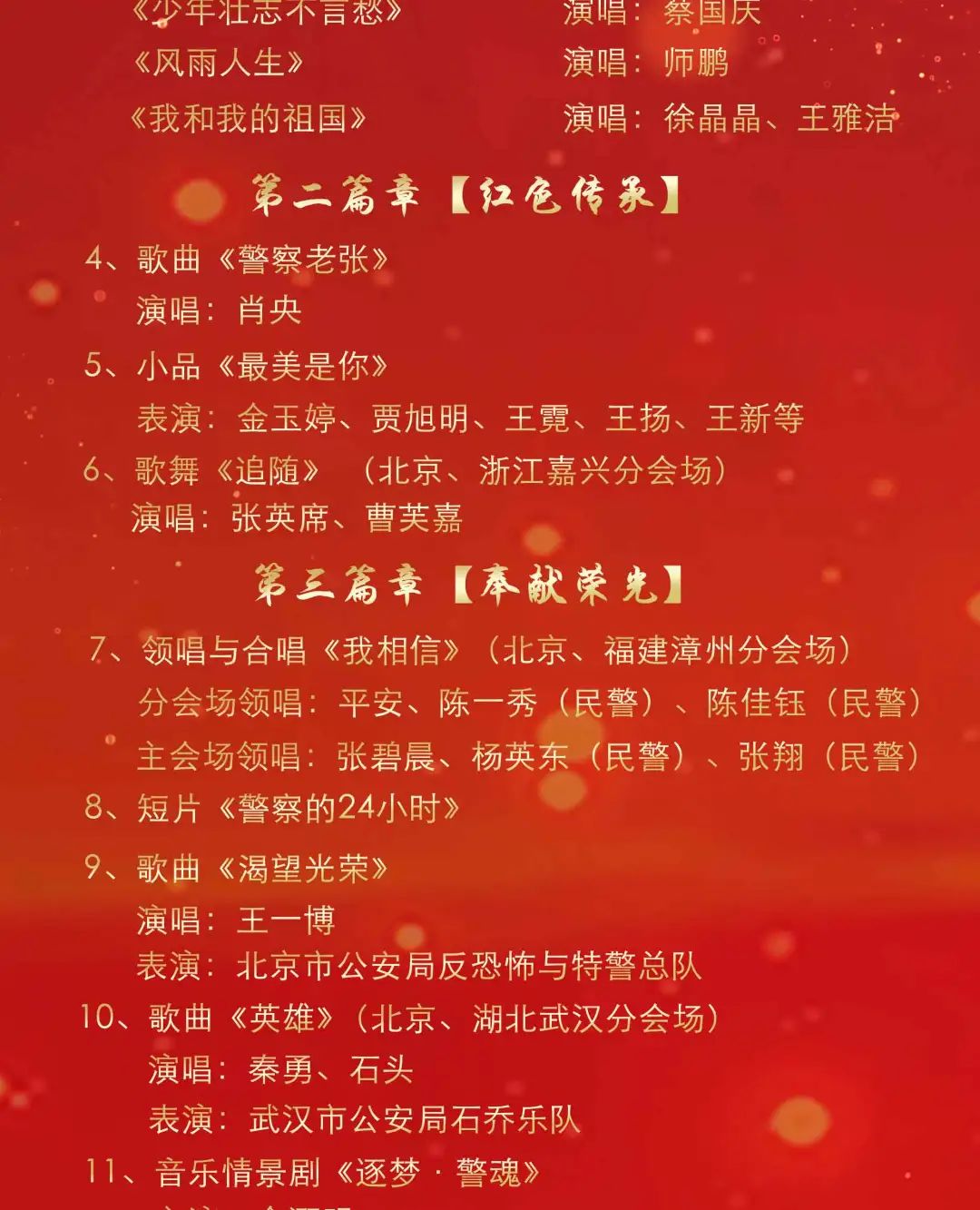 就在今晚！庆祝首个中国人民警察节慰问演出央视首播！