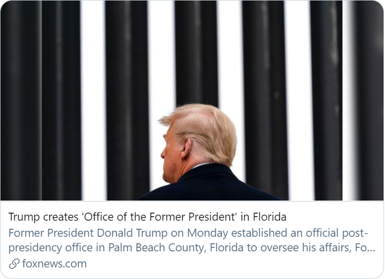特朗普“回归”：设立“前总统办公室”，声明将永远是美国人的捍卫者