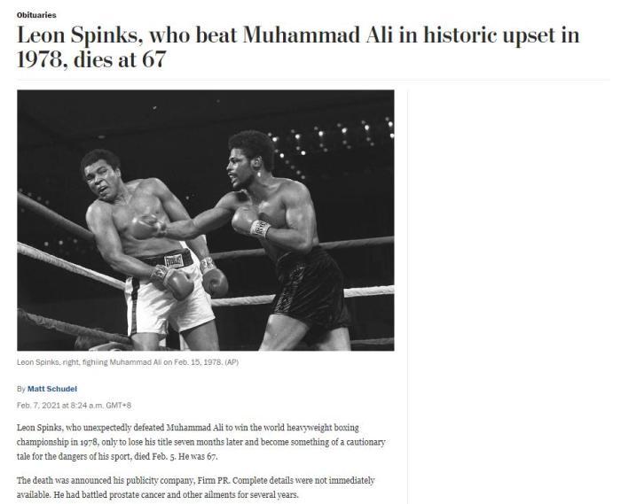 Champion of Olympic Games boxing Sibinkesi dies to ever became famous because of beating Ali