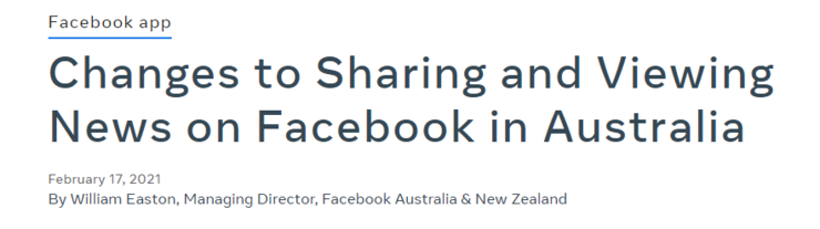 澳大利亞政府手撕Facebook！ 加拿大緊隨其後，要求平台為新聞付費