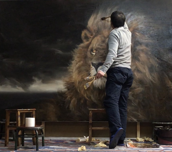“睡狮渐已醒”，油画《中国，崛起！》亮相广东画院