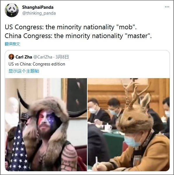 美国“牛头”VS中国“小鹿头”，推特上这图火了