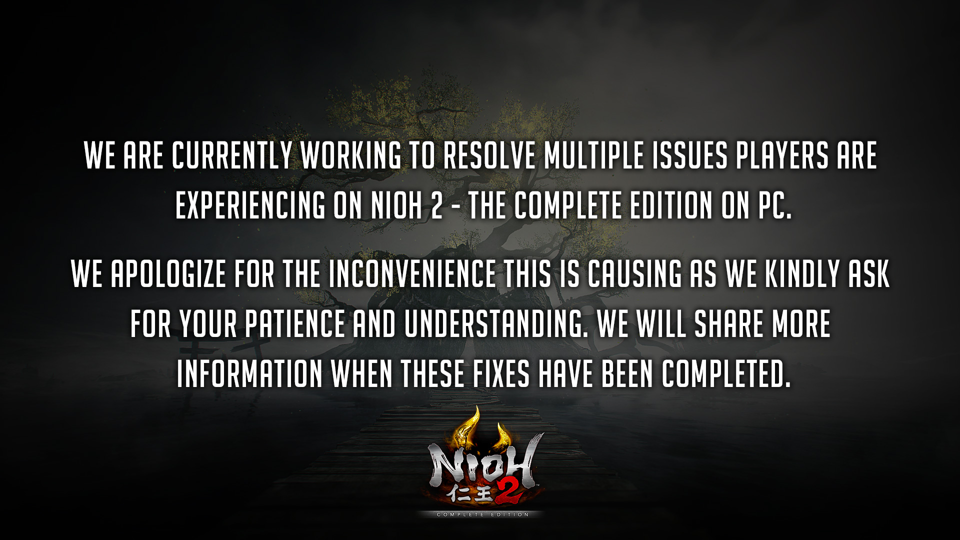 《仁王2》为PC版诸多BUG致歉 正在进行修复工作