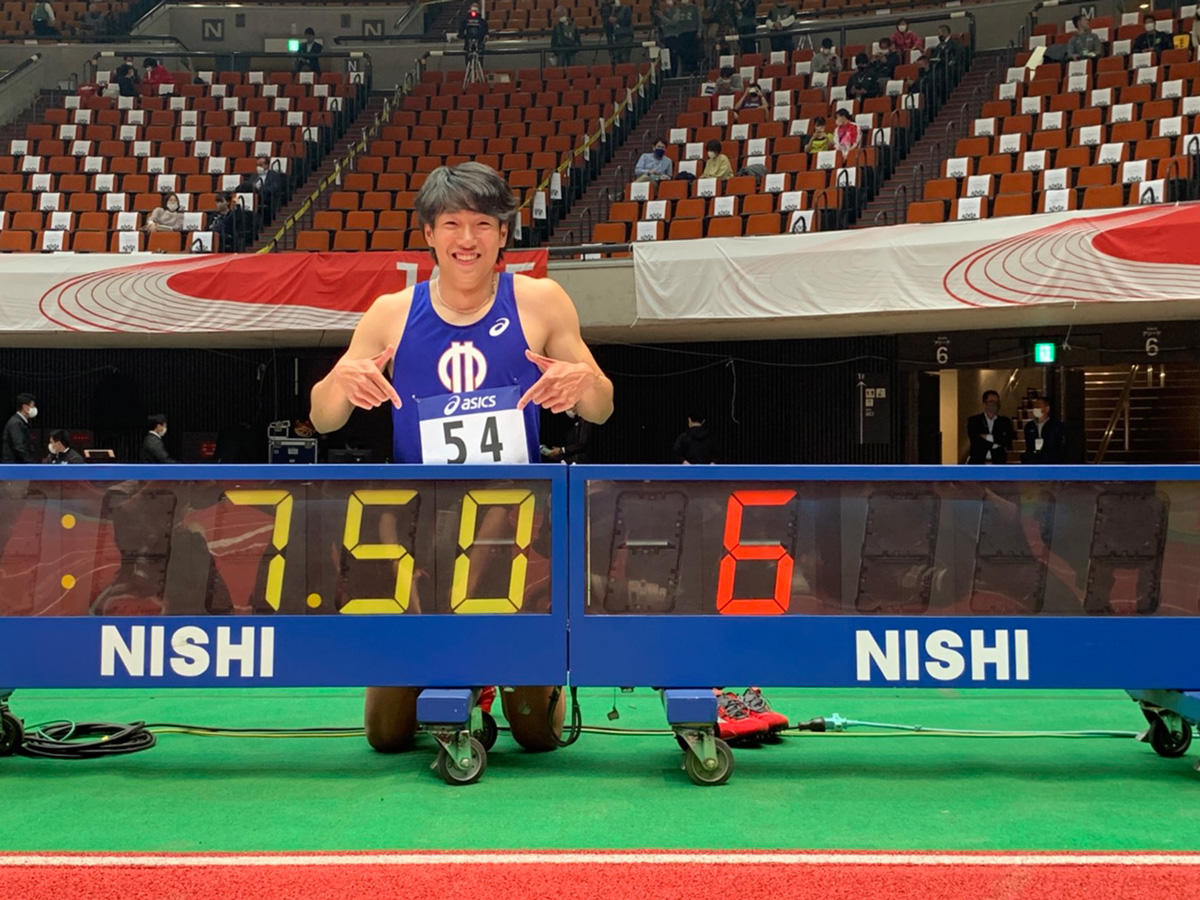 泉谷骏介男子60米栏比赛夺冠刷新赛会纪录的同时也创造了日本国家纪录