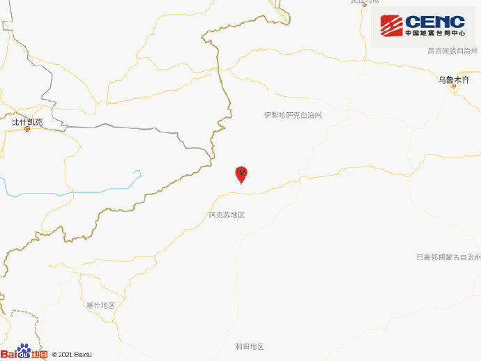 突发！区拜新疆阿克苏地区拜城县发生5.4级地震，城县震源深度10千米