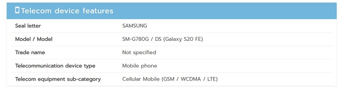 新版Galaxy S20 FE 4G机型曝光 换用骁龙865加外挂基带方案
