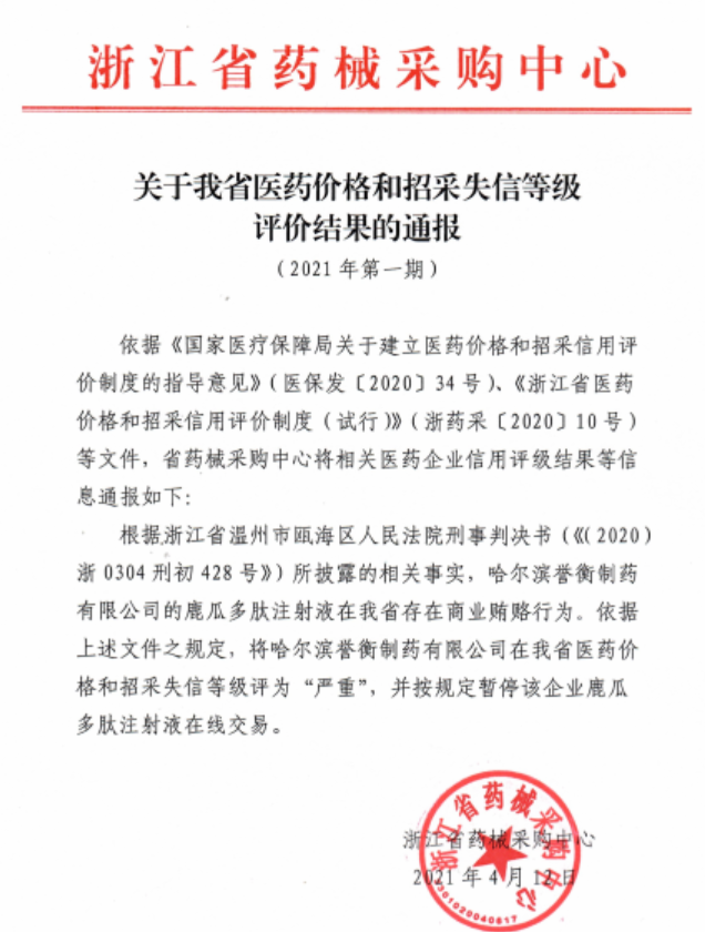 医药行业两连震：19家药企遭处罚，誉衡制药被列为严重失信