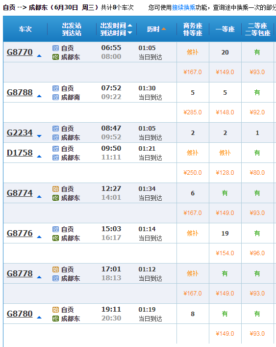 刚刚，成都⇌泸州、自贡高铁正式通车（票价表）