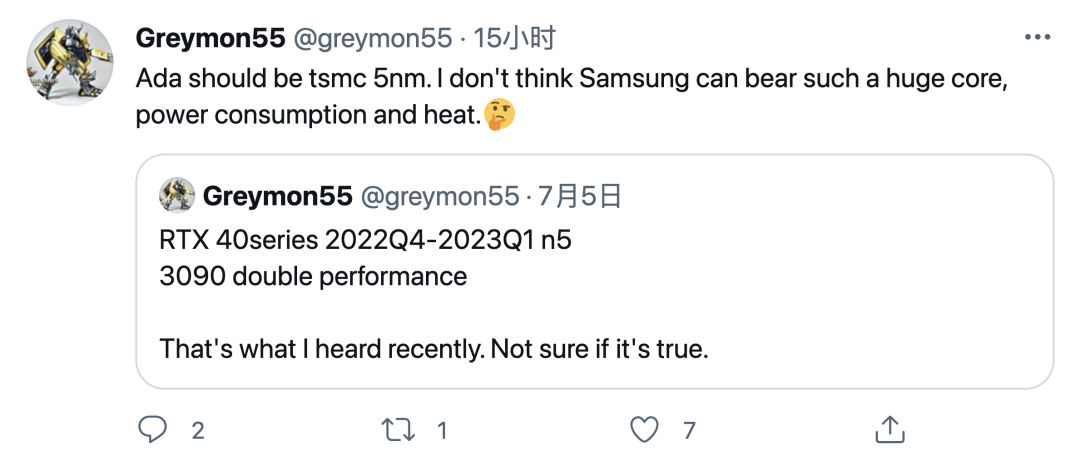 硬件丨英伟达RTX 40系列最早2022年底发售，性能最高可达RTX 3090两倍