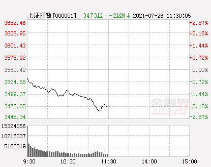 午评：A股三大股指集体跌逾2%，酿酒、医美、教育等板块遭重挫