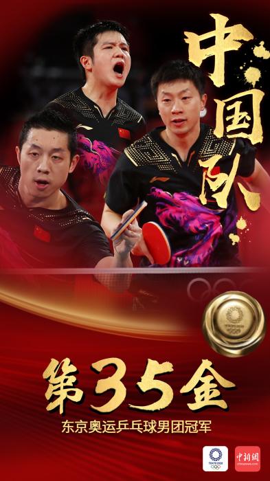 第35金！中国队卫冕奥运乒乓球男团冠军