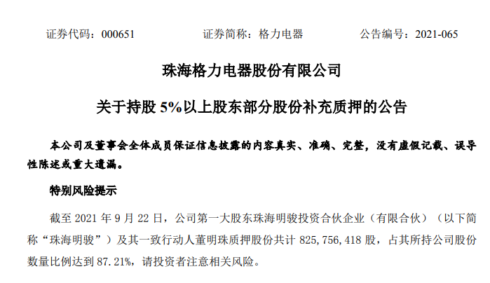 董明珠放大招！格力电器将注销2.2亿股，市值近100亿，股民嗨了！回购已花近300亿，珠海明骏却紧急质押“补仓”