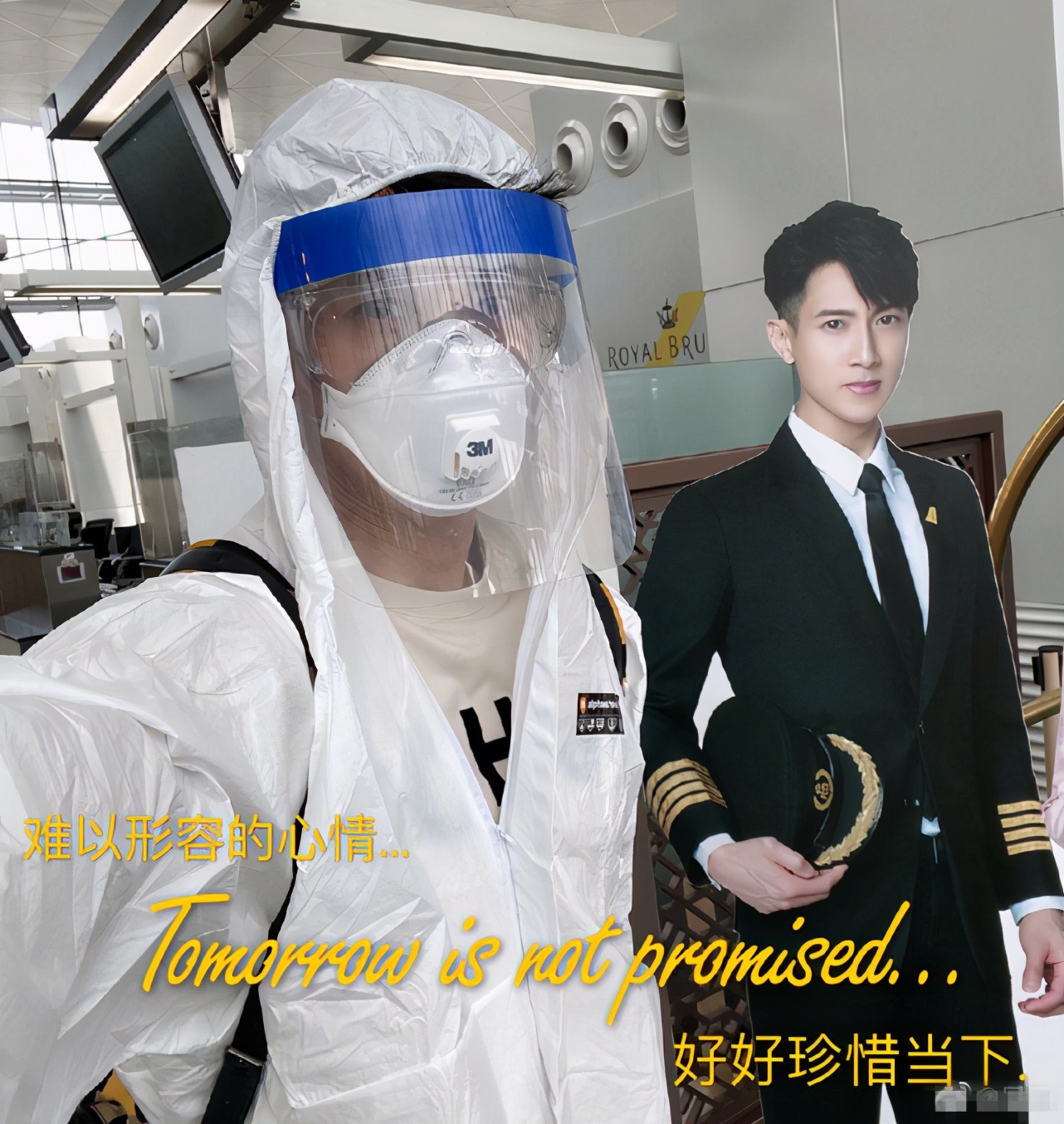 吳尊外出忙工作，一家四口相擁親吻告別，難捨難分溫馨有愛