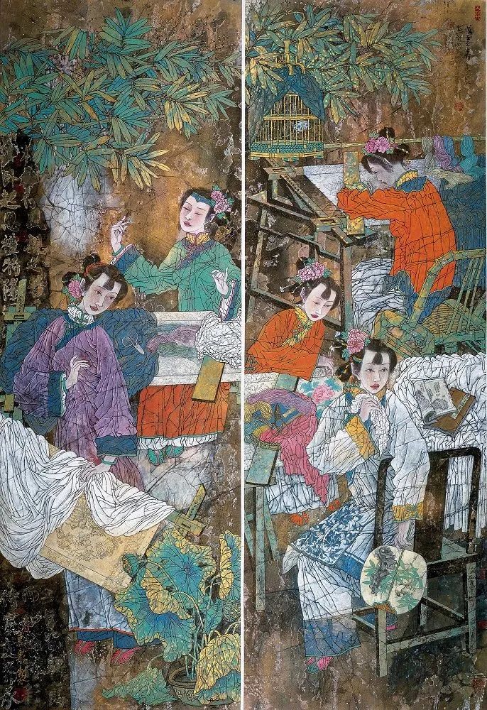 柔美多姿，仪态万方——著名画家徐惠泉以工笔重彩将东方女性的美跃然纸上