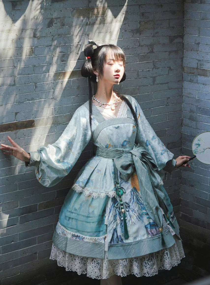 最近火了一种中国风lo裙，素雅又清新，只可惜穿上身很显矮