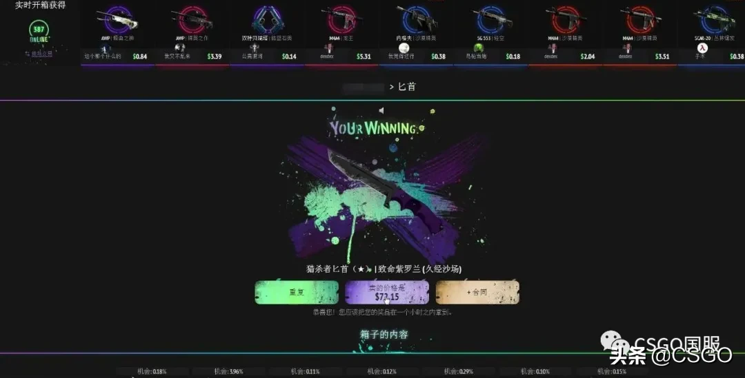 「阴影下的CSGO」对开箱网来说，只有你亏钱，它才会赚钱