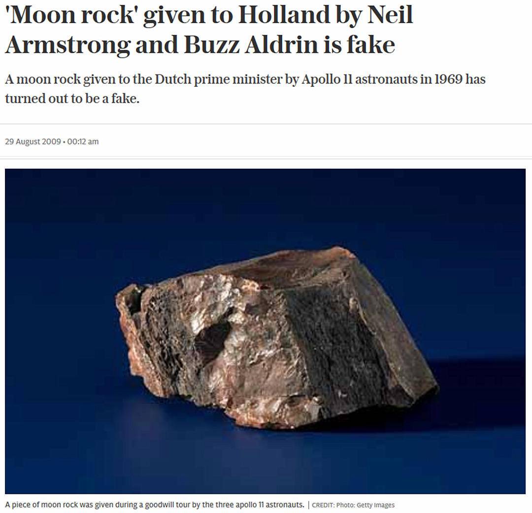 美国赠送的月岩被证实是假货，荷兰网友：这国