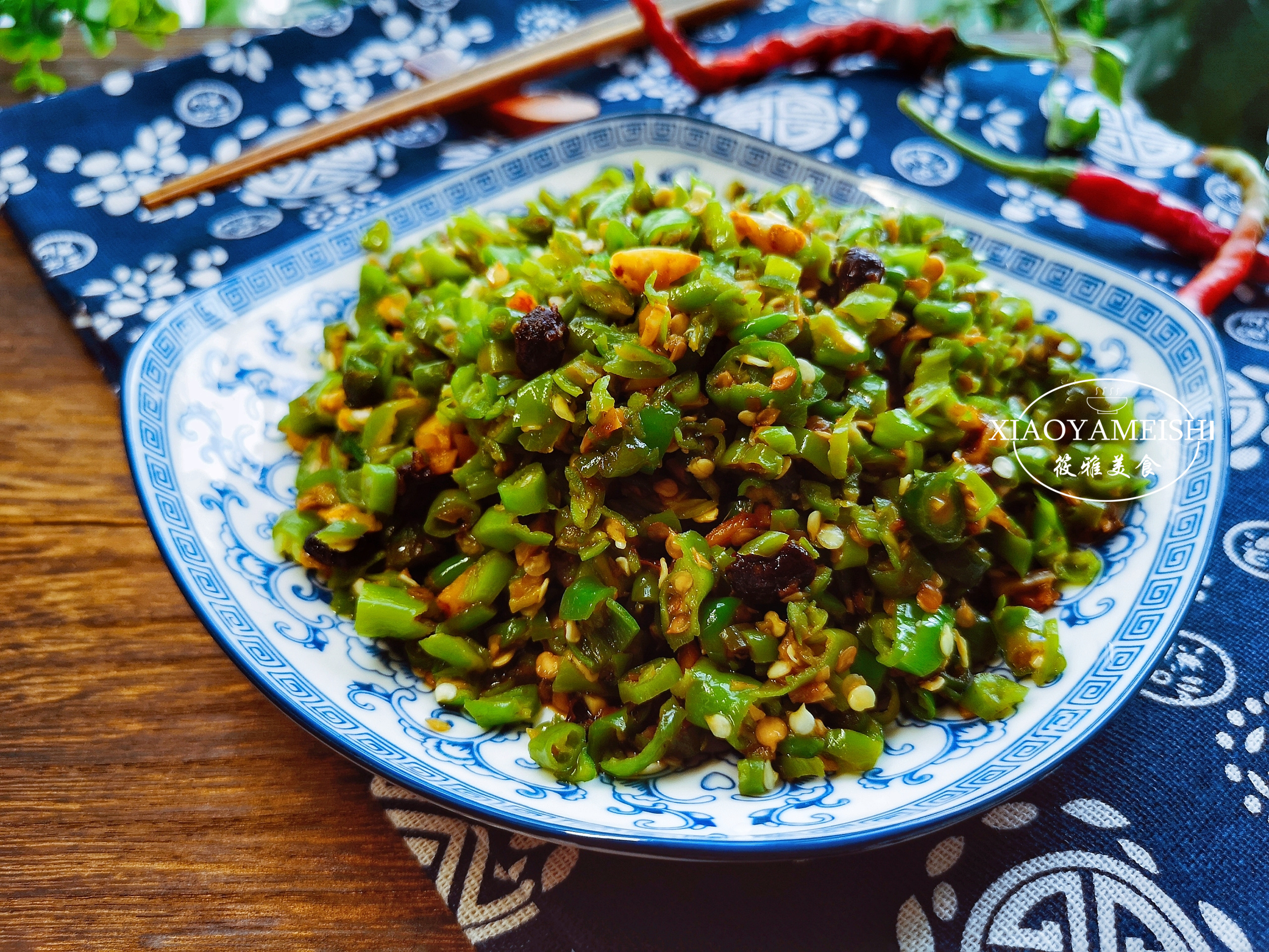 The chilli peppers are simple, crispy, spicy and unique. Even the picky girls love it.