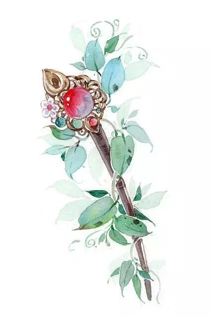 古风美物插画 | 裁为合欢扇，团团似明月
