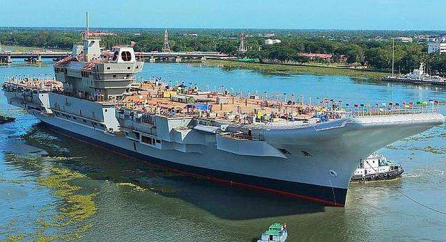 印度国产航母最新进展，舰岛仍是空壳状态，2