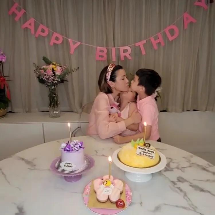 陳茵媺40歲生日曬特別“全家福”，老公陳豪隔空為老婆慶生