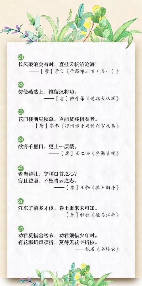 60句励志古诗文，人民日报推荐，背下来终身充满正能量-第4张图片-非凡网