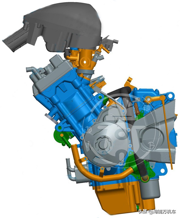 又一国产四缸摩托发动机亮相 800cc直列四缸 有点像本田