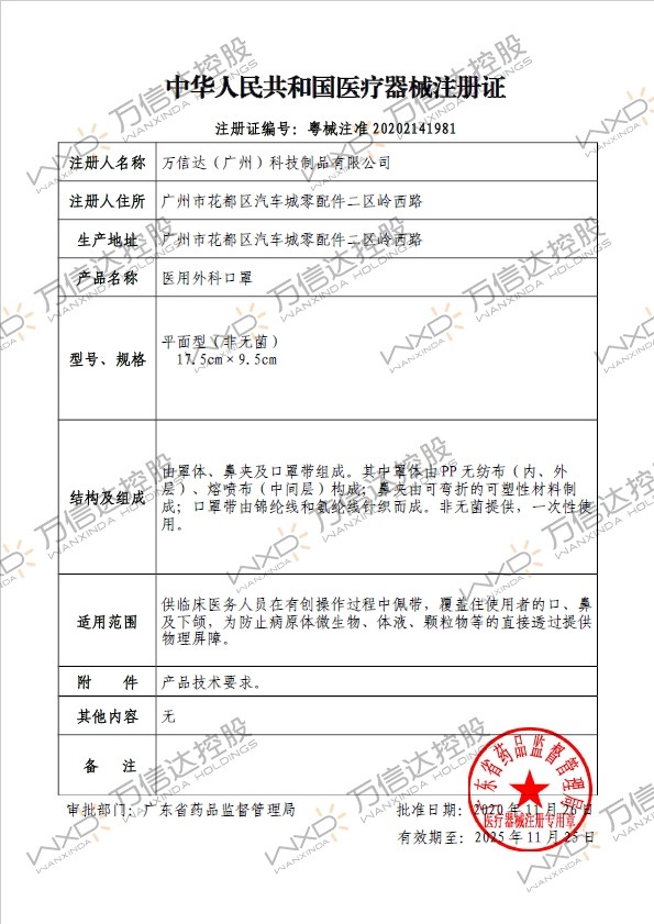 实力铸优品，万信达口罩助力实现美好生活