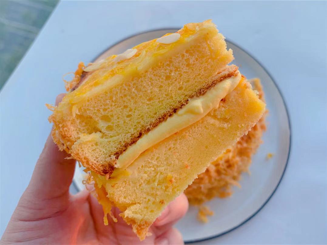 图片[3]-肉松熔岩乳酪蛋糕做法步骤图-起舞食谱网