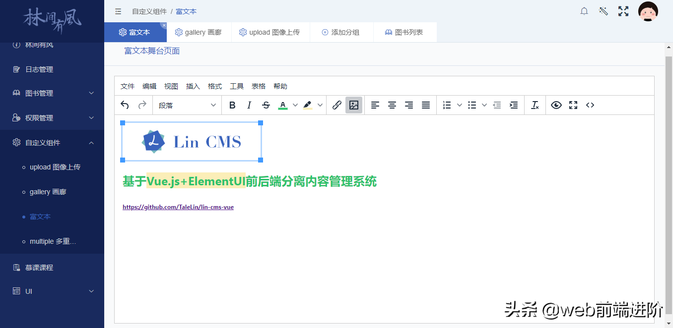 超高效 Vue 前后端分离cms管理系统LinCMS-Vue