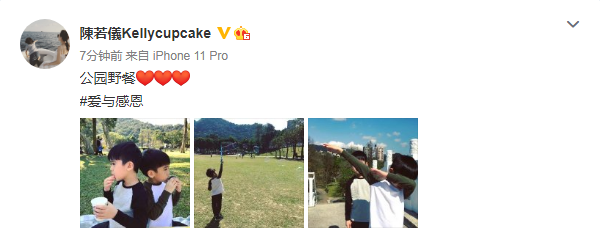 陳若儀帶兒子戶外嬉戲，雙子星越長越不像，一個隨媽一個像爸