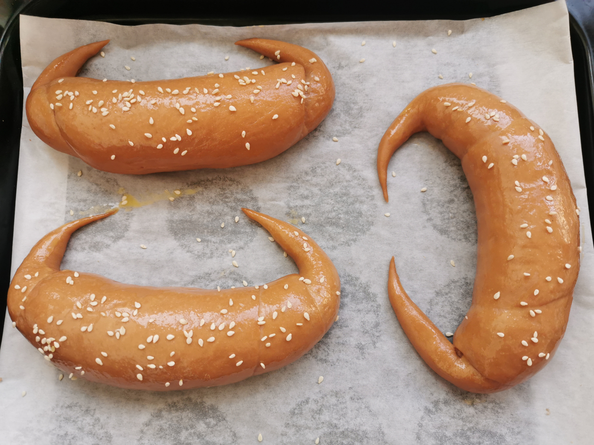 用了幾十次的牛角麵包配方，柔軟拉絲，放3天不會硬，比買的好吃