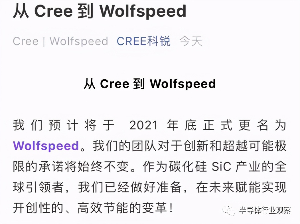 CreeWolfspeedȫӵSiC