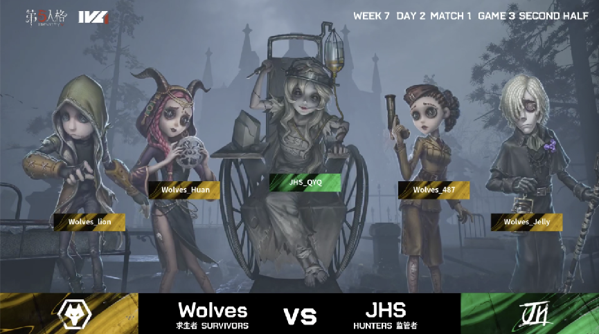 第五人格2021IVL夏季赛常规赛Wolves vs JHS 第三局