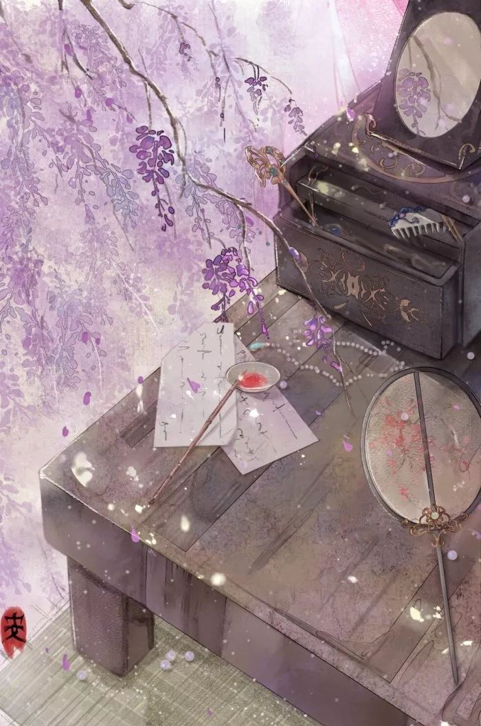 古风美物插画 | 裁为合欢扇，团团似明月